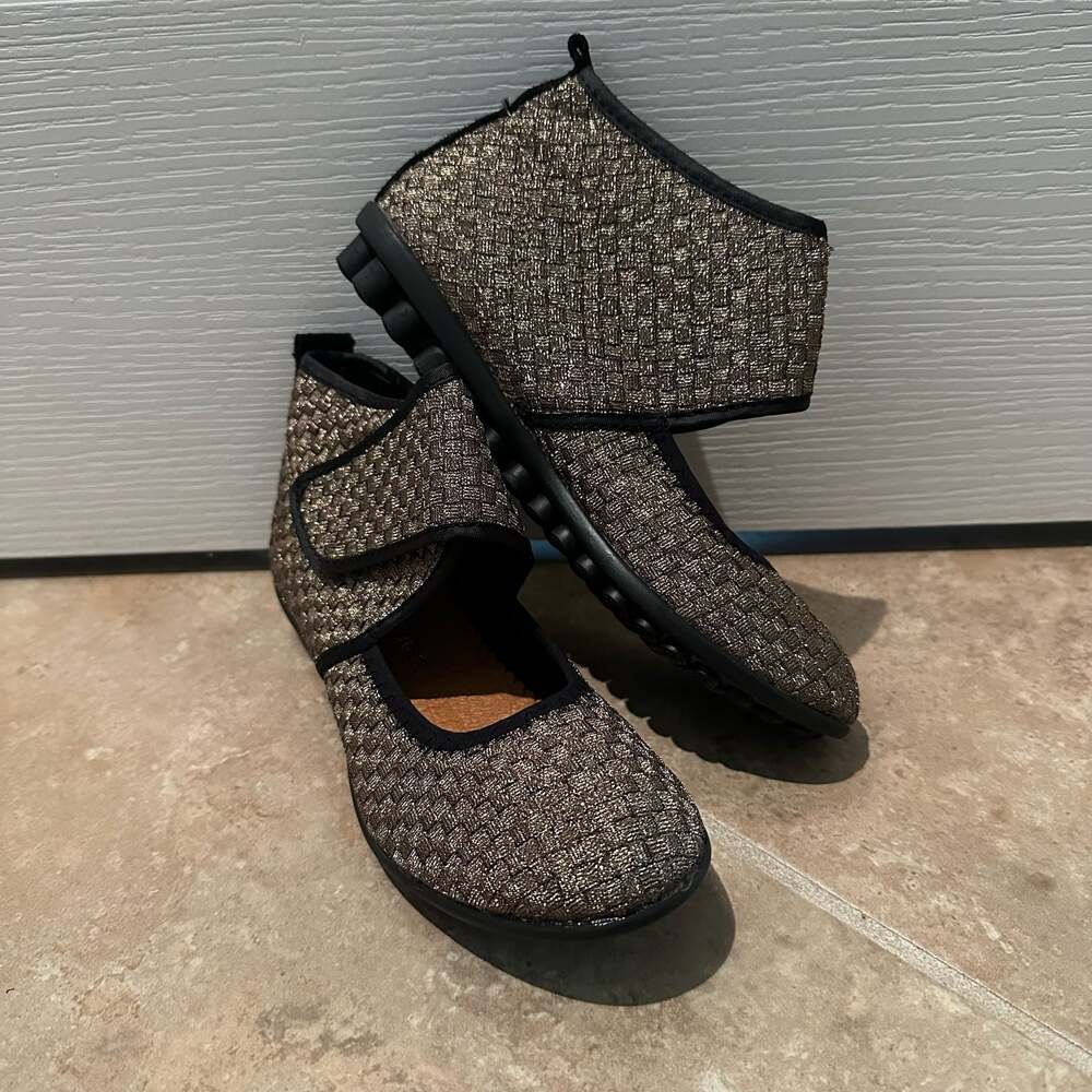 Bernie Mev Vergara Bronze Woven Mary Jane Shoes Size 36
